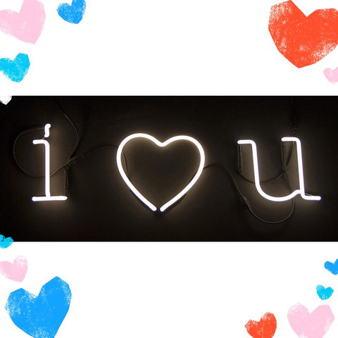 Scritta I LOVE U neon font by Seletti