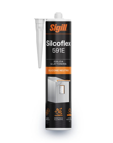 SILCOFLEX 591 E TRASPARENTE CARTUCCIA 300ml SILICONE NEUTRO